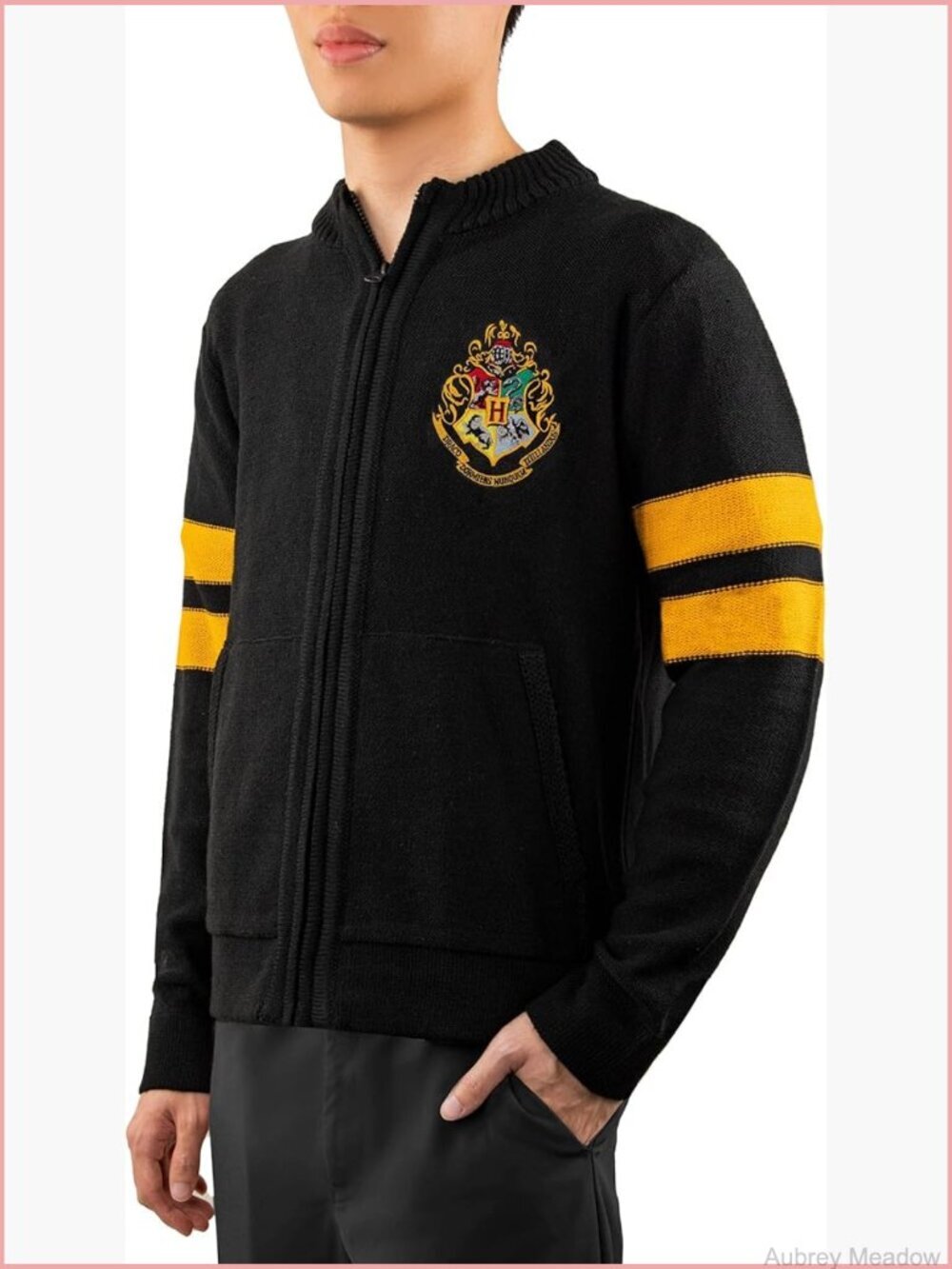 Officially Licensed Harry Potter Hogwarts Cardigan - Mock Neck Long Sleeve